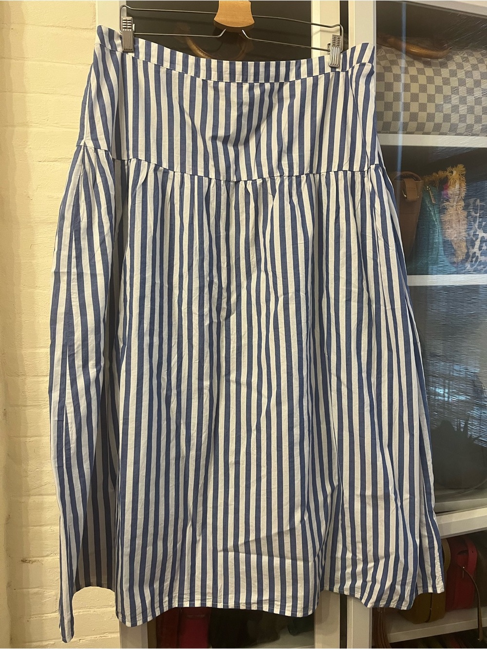 Old Navy Blue and White Striped Women's A-Line Skirt